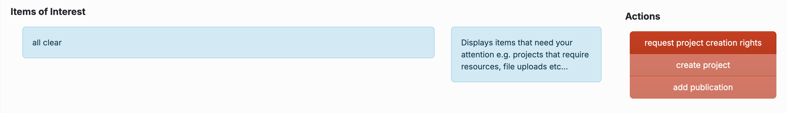 project creation rights button